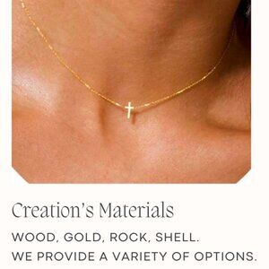 14k CROSS NECKLACE - Gold Plated over Brass